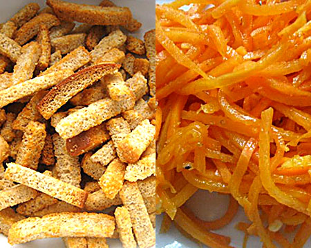 морковь по-корейски и сухарики