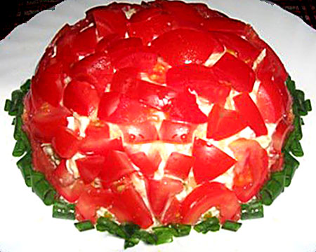 Салат «Красная Шапочка» со шпротами